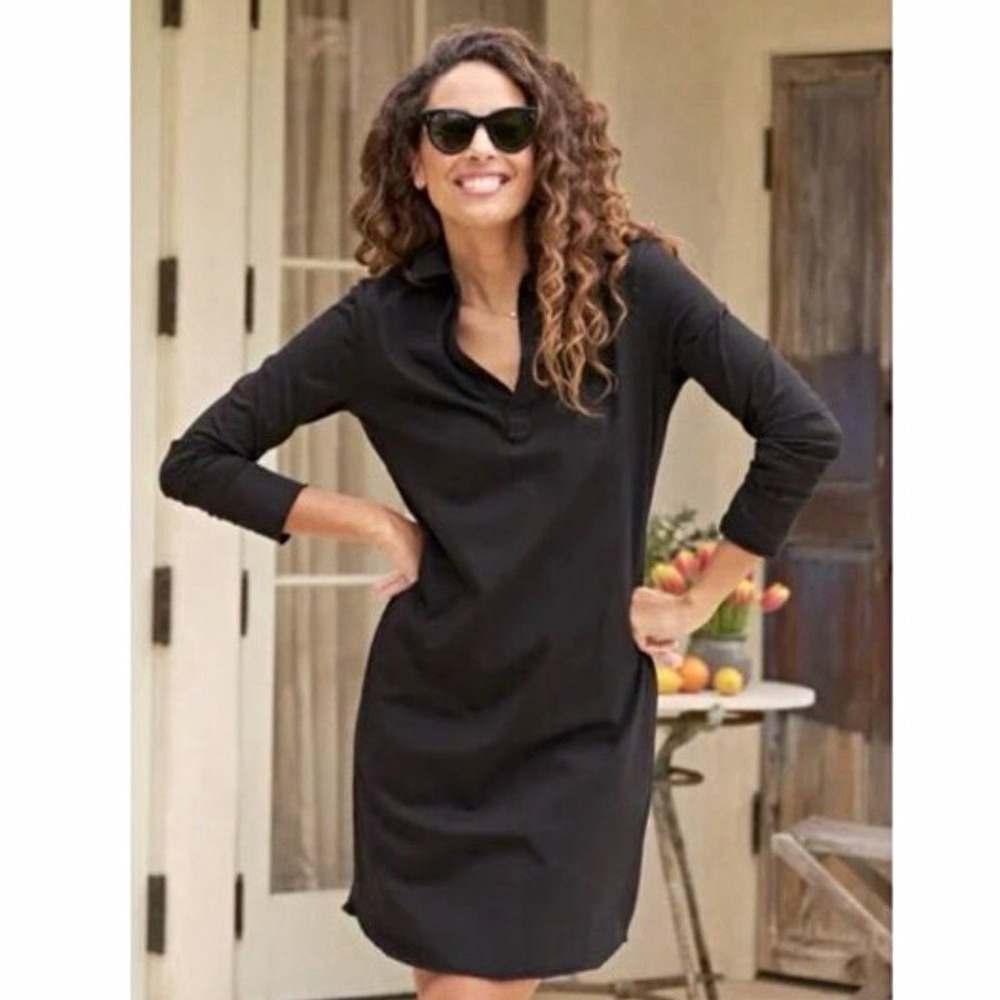 Frank & Eileen Nicole Popover Henley Dress XS Black Heritage Jersey LAB441HJ